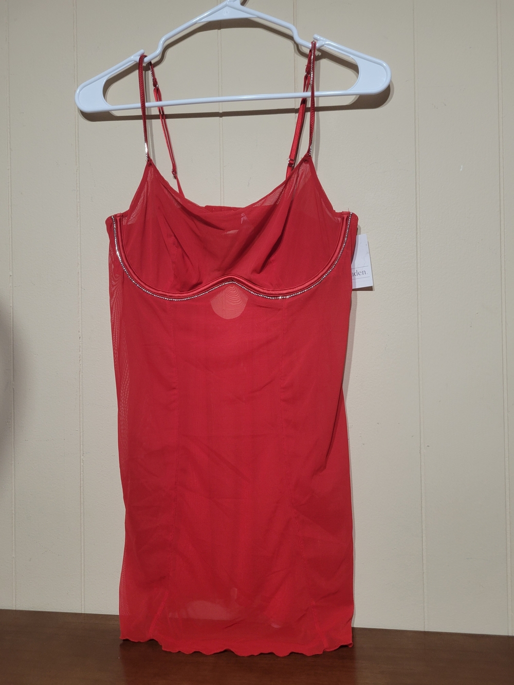 Auden Red Sheer Lingerine Lace Bralette